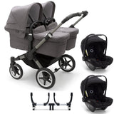 Bugaboo Donkey 5 Twin with Turtle Air Travel System - Graphite/Grey Melange