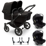 Bugaboo Donkey 5 Twin with Turtle Air Travel System - Black/Midnight Black