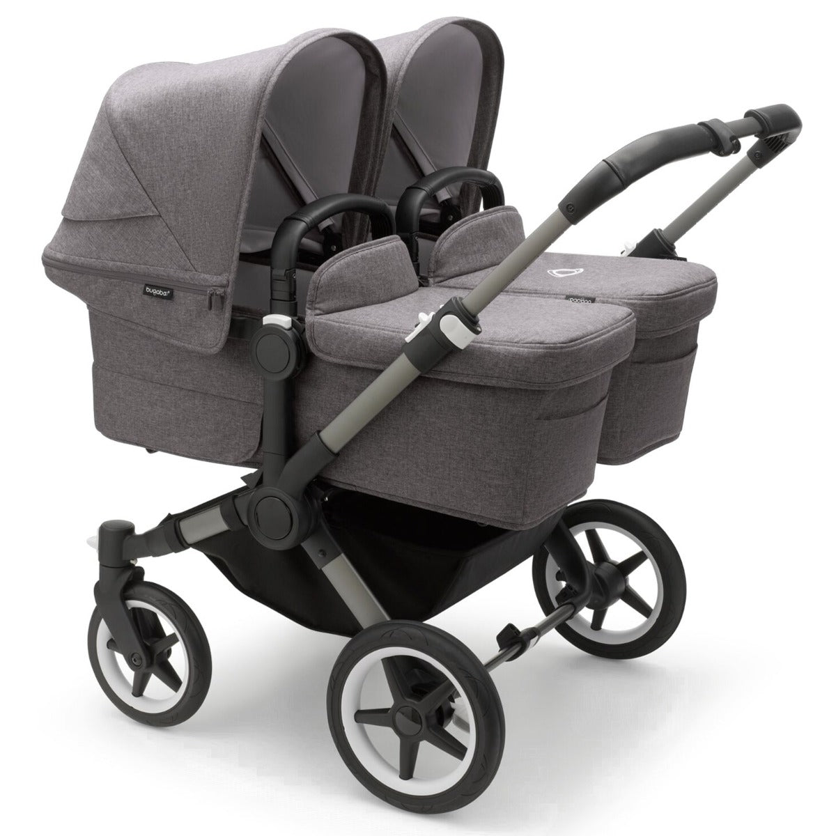 Bugaboo Donkey 5 Twin with Maxi-Cosi Pebble 360 Travel System - Graphite/Grey Melange