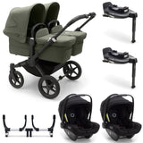 Bugaboo Donkey 5 Twin with Turtle Air Travel System - Black/Forest Green