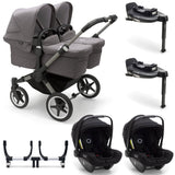 Bugaboo Donkey 5 Twin with Turtle Air Travel System - Graphite/Grey Melange