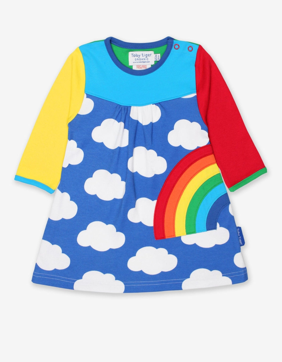 Toby Tiger Organic Multi Rainbow Applique Dress