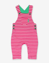 Toby Tiger Organic Pink Breton Stripe Dungarees