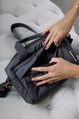 Ralphie Bear Quilted Changing Stroller Bag -Slate/Wildflower