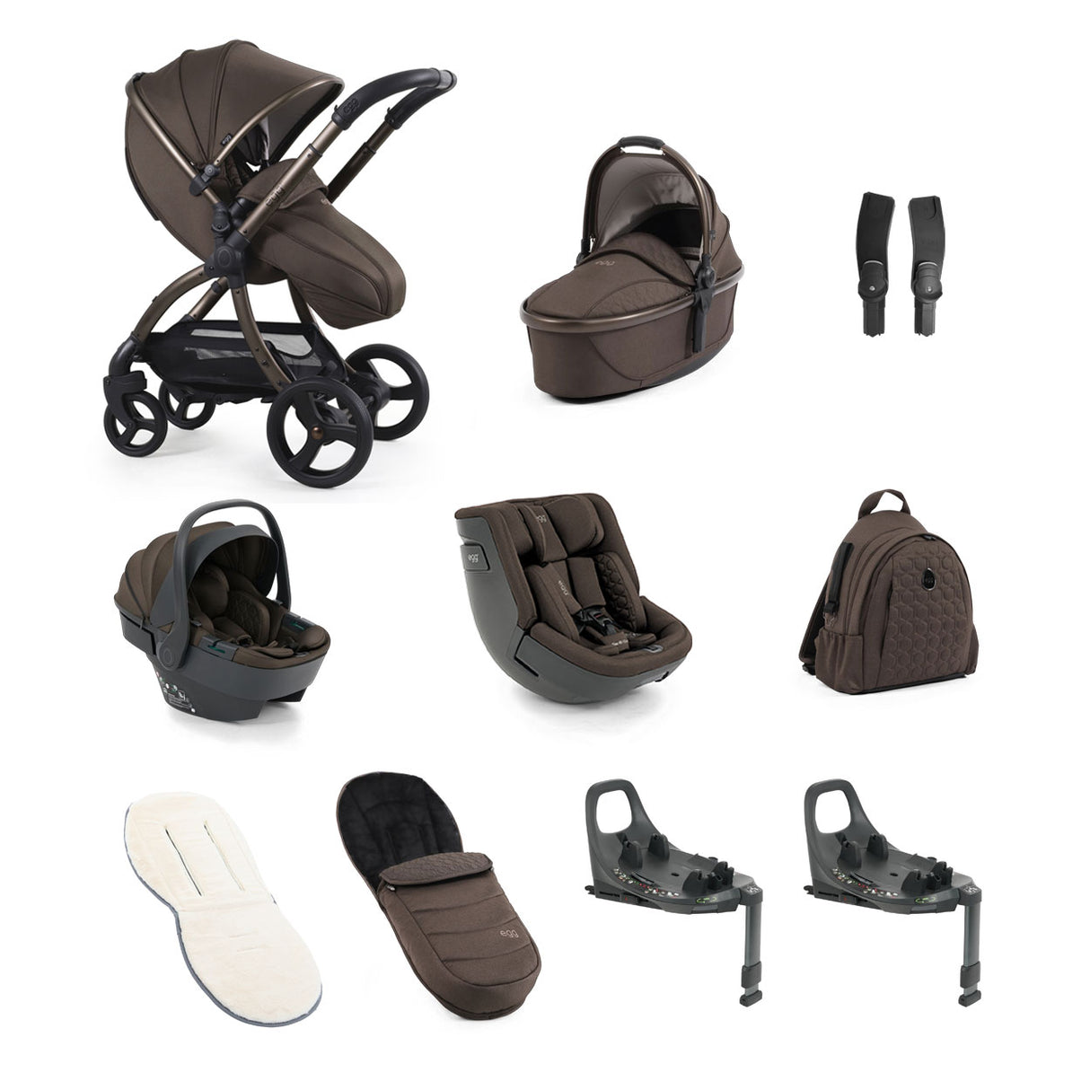 Egg 3 Ultimate Shell 360 Travel System Bundle - Chocolate Velvet