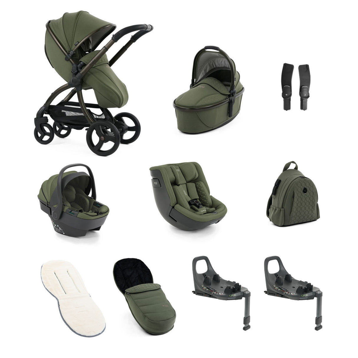 Egg 3 Ultimate Shell 360 Travel System Bundle - Sage