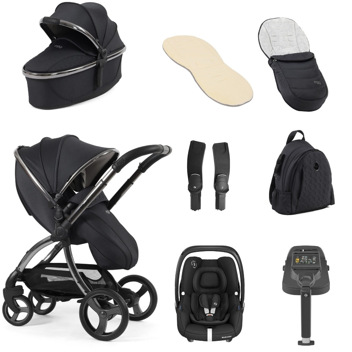 Egg 3 Luxury Maxi-Cosi Cabriofix i-Size Travel System Bundle - Carbonite