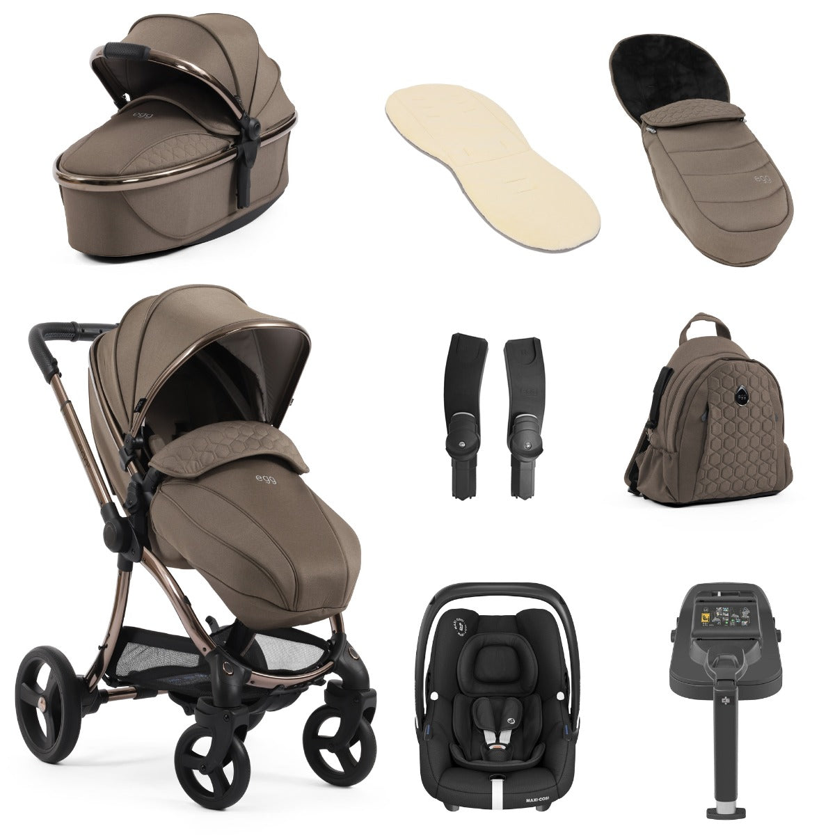 maxi cosi cabriofix uk Egg 3 Luxury Maxi-Cosi Cabriofix i-Size Travel System Bundle - Mink
