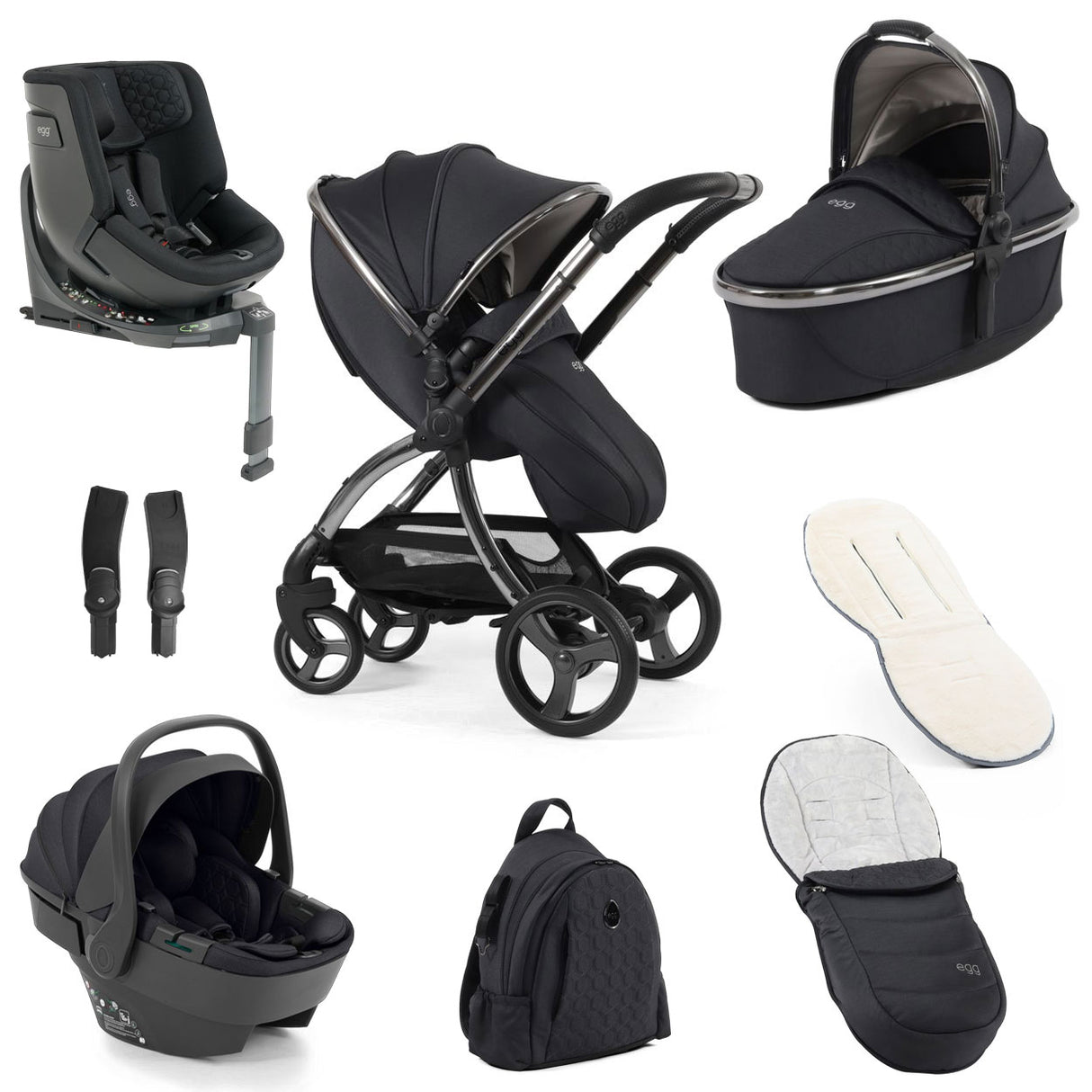 Egg 3 Ultimate Shell 360 Travel System Bundle - Carbonite
