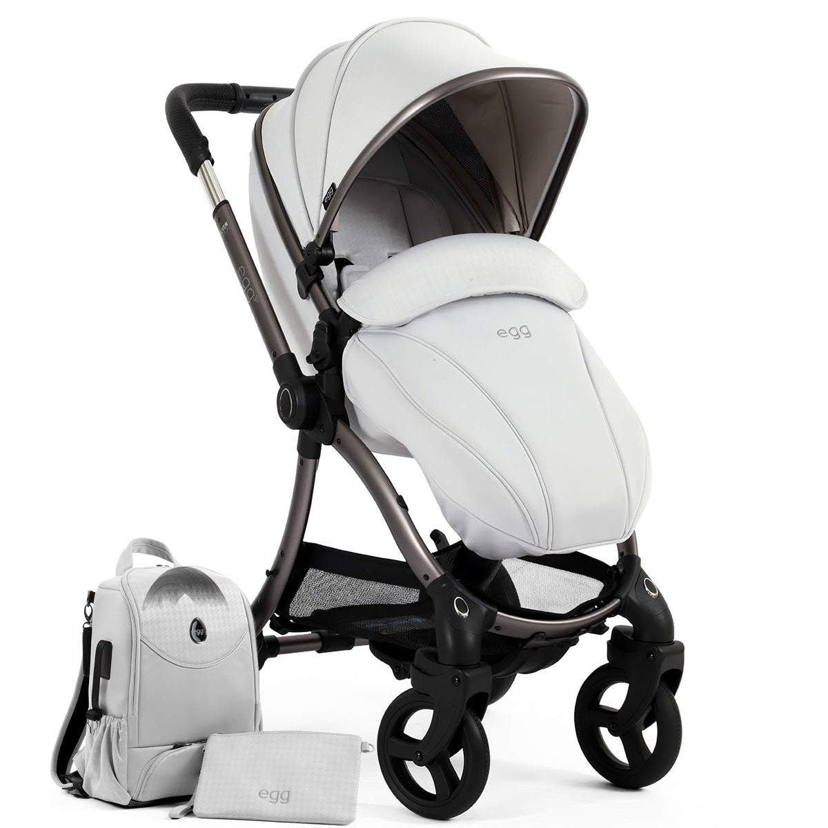 Egg 3 Luxury Cybex Cloud T i-Size Special Edition Travel System Bundle - Houndstooth Silver