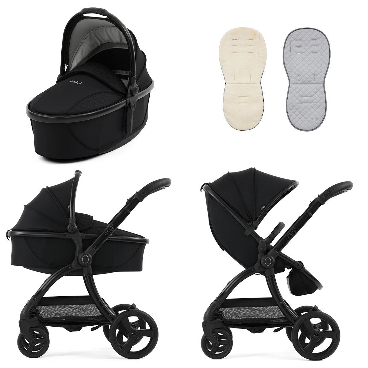 Egg 3 Ultimate Shell 360 Car Seat & Nursery Essentials Bundle - Panther
