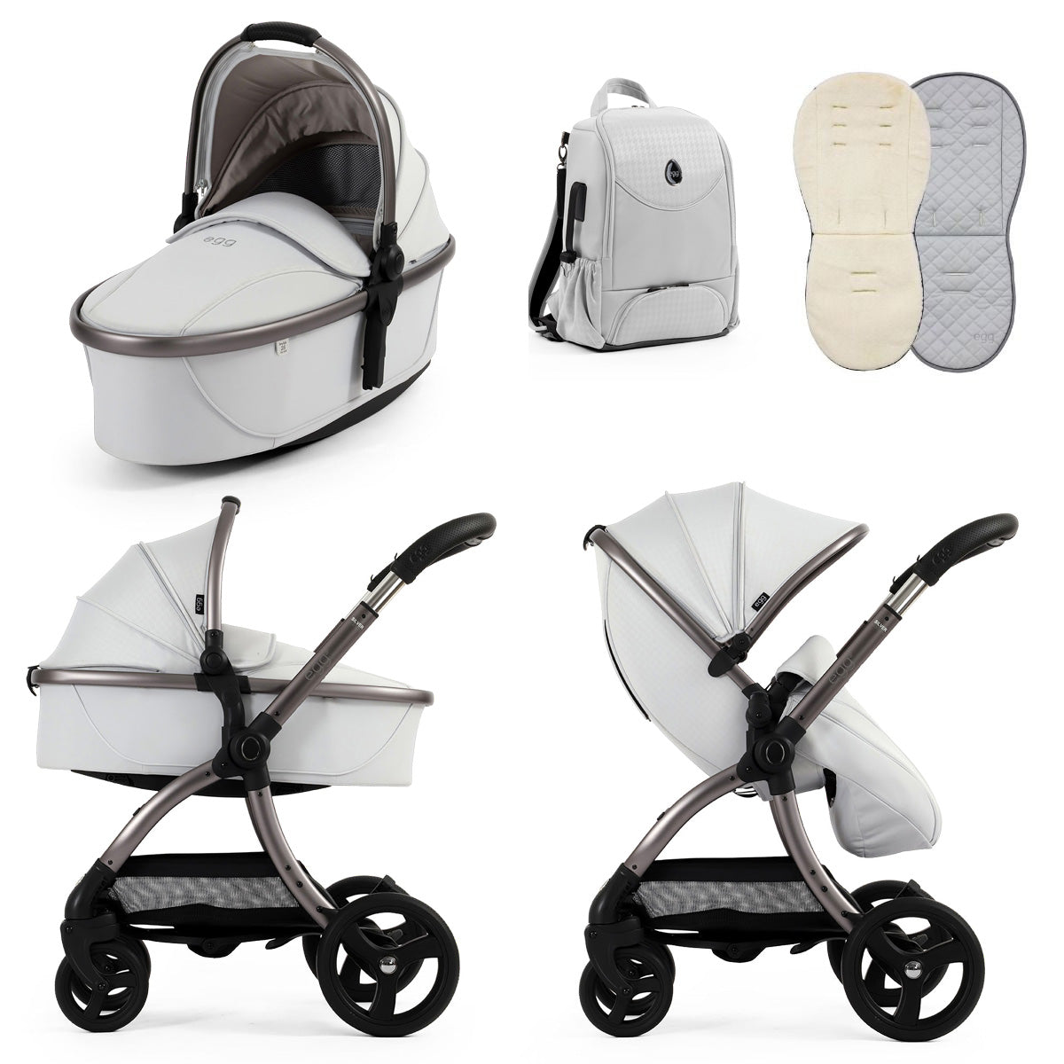 Egg 3 Luxury Cybex Cloud T i-Size Special Edition Travel System Bundle - Houndstooth Silver