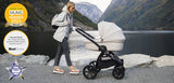 Noordi Fjordi V1 Leather 3-in-1 Travel System – Eco-Leather Pram with ThermoCot™ & i-Size Car Seat