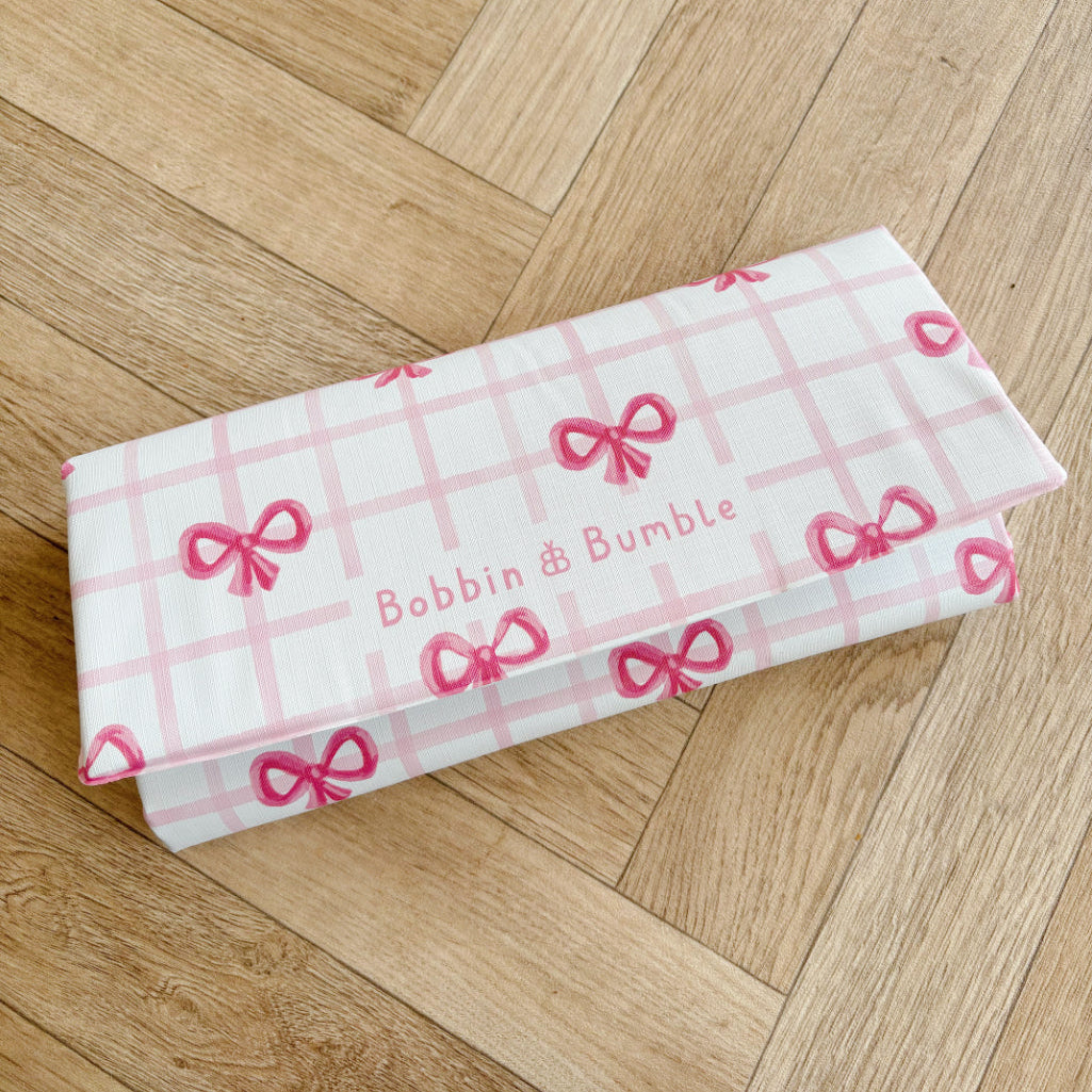 Travel Changing Mat - Pink Bows