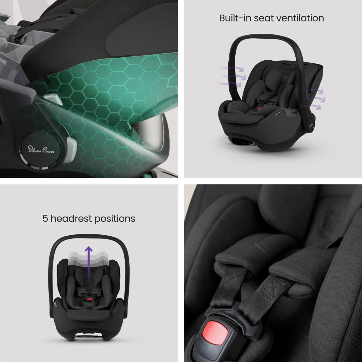 Silver Cross Glide Plus 360 Infant Car Seat & Base Plus 360 - Iconic Black
