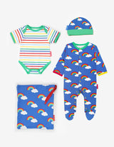 Toby Tiger Organic Rainbow Print Baby Gift Set