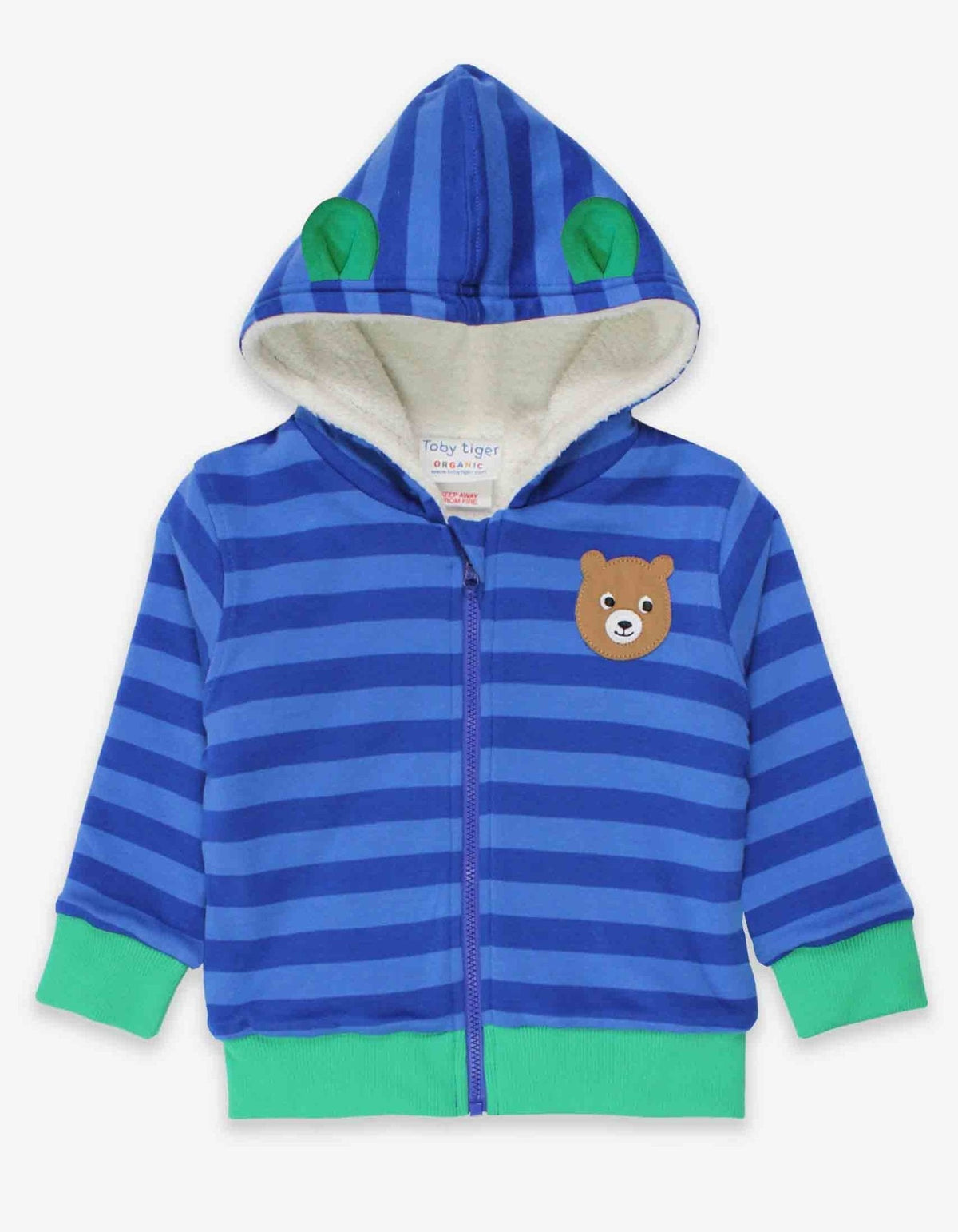 Toby Tiger Organic Camping Bear Applique Hoodie