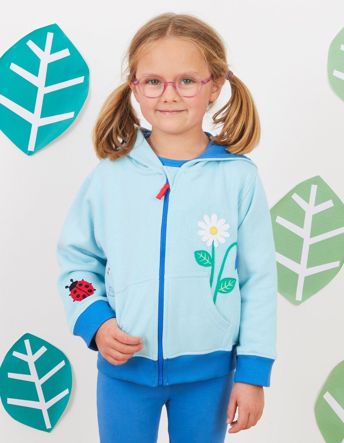 Toby Tiger Organic English Garden Applique Hoodie