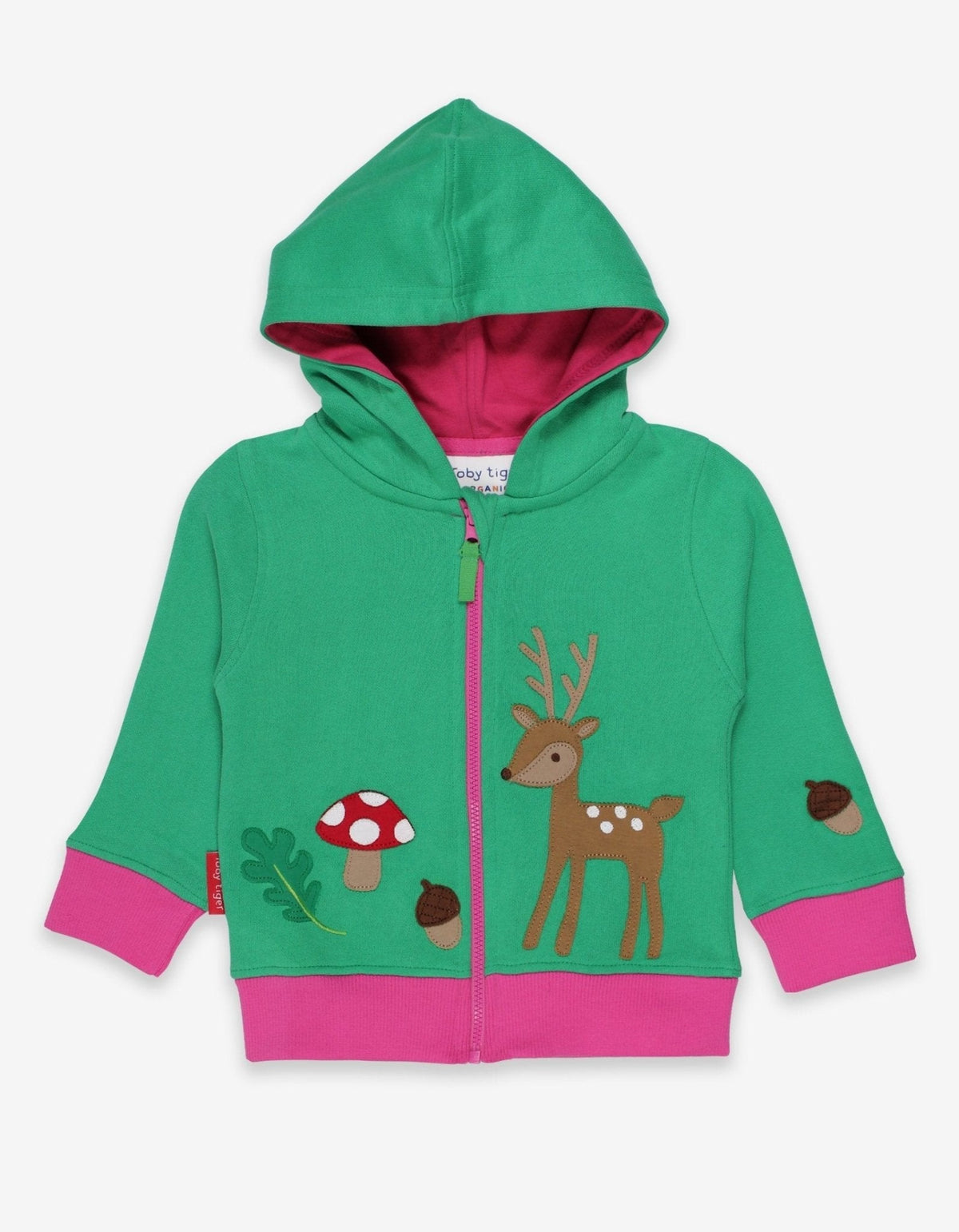 Toby Tiger Organic Fawn Applique Hoodie