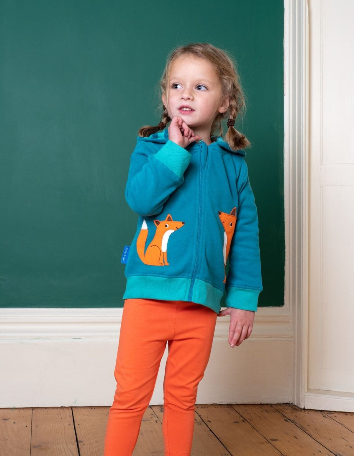 Toby Tiger Organic Fox Applique Hoodie