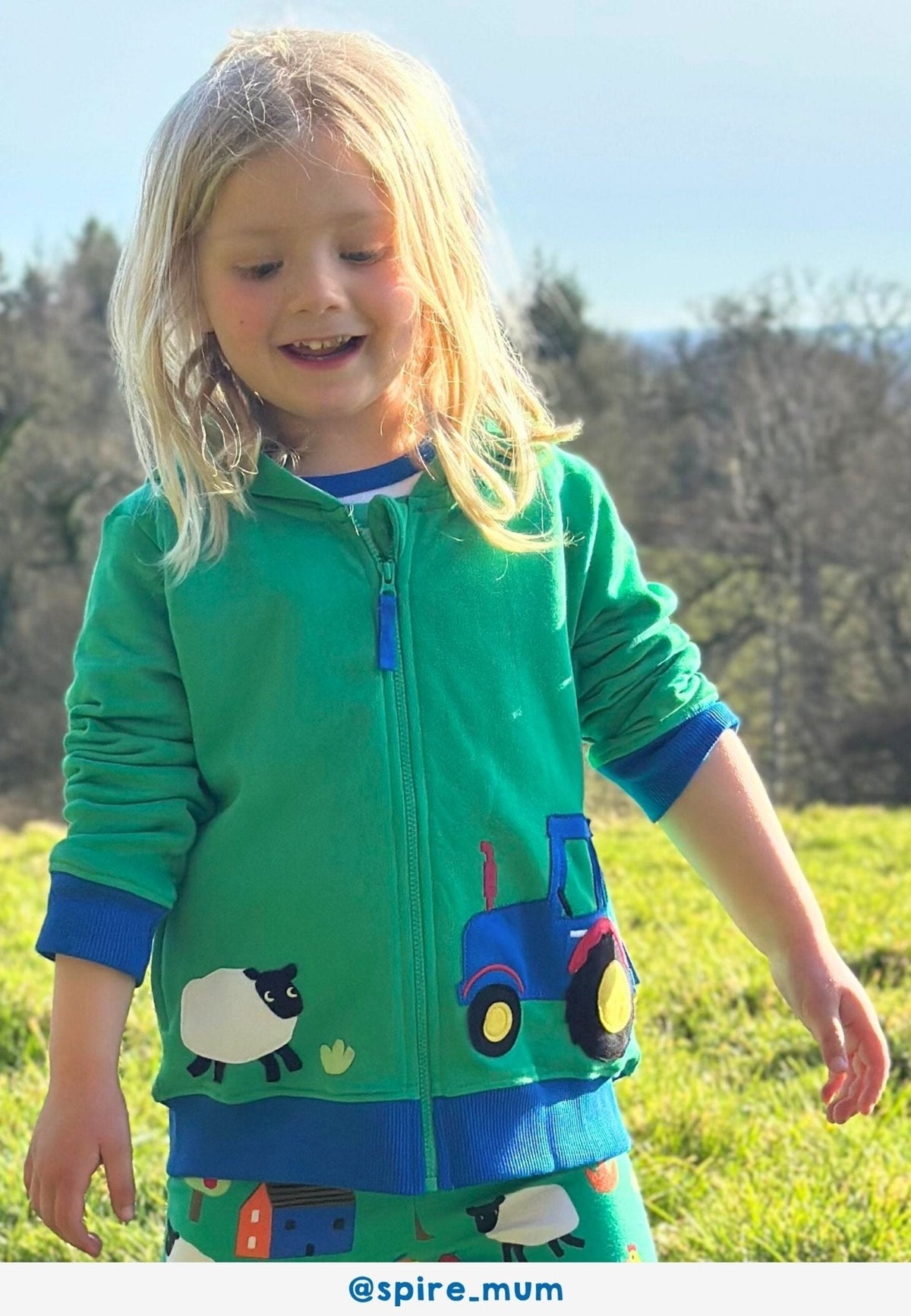 Toby Tiger Organic Hillside Applique Hoodie