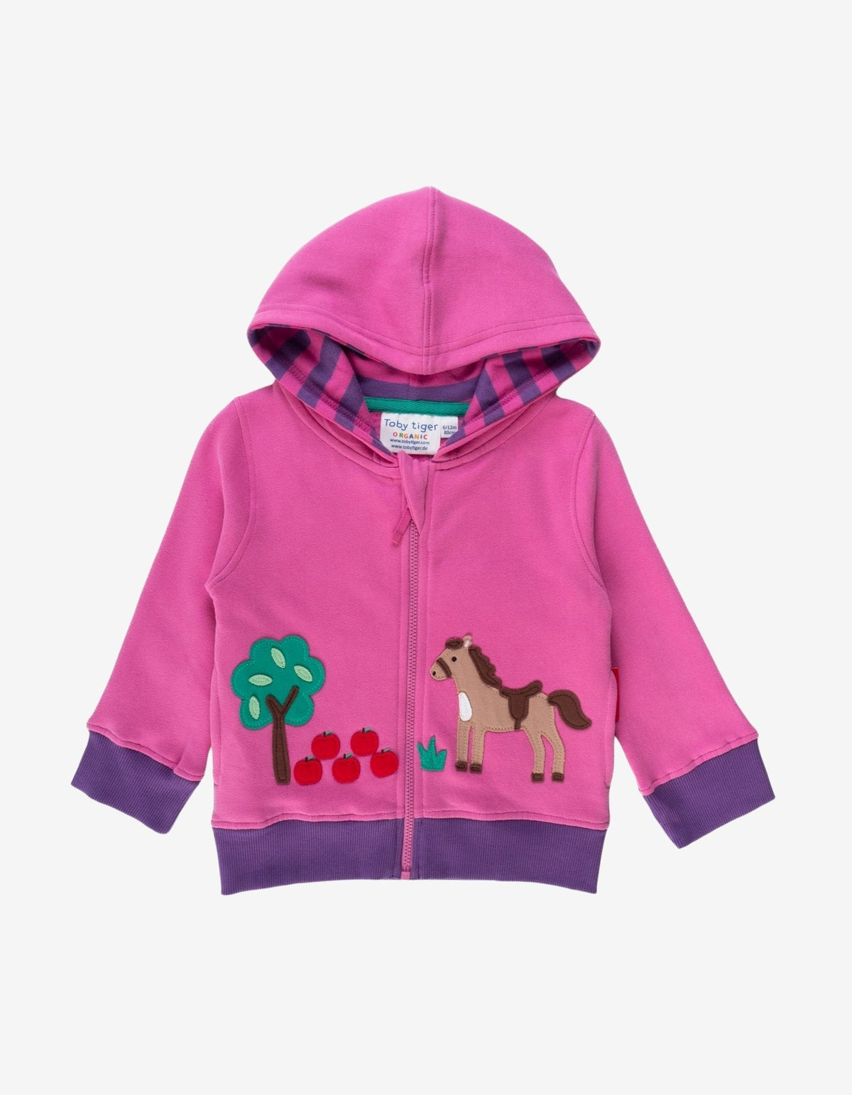 Toby Tiger Organic Horse Applique Hoodie