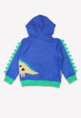 Toby Tiger Organic Tonal Dinosaur Applique Hoodie