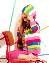 Toby Tiger Organic Pink Multi Stripe Hoodie