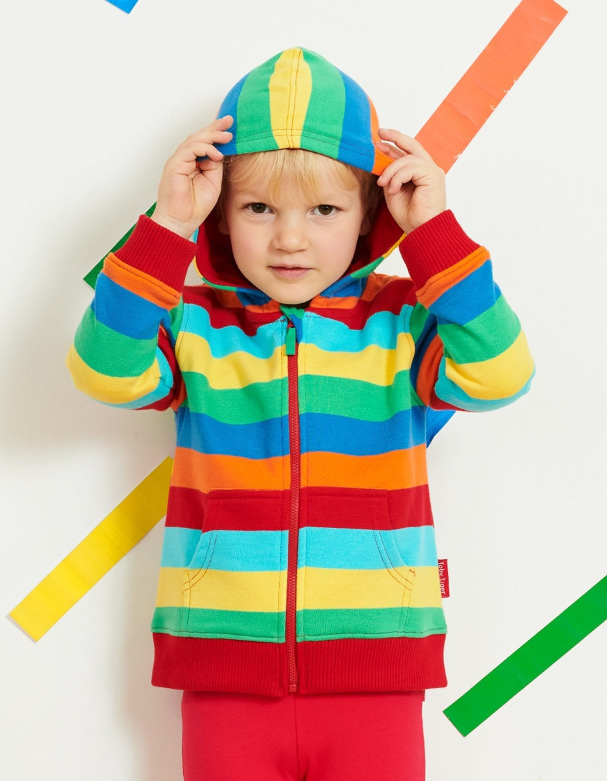 Toby Tiger Organic Multi Stripe Hoodie