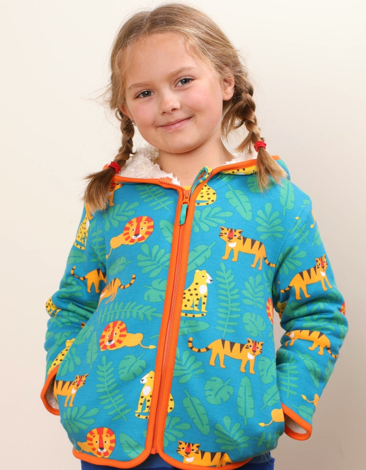 Toby Tiger Organic Wild Cats Fleece Hoodie