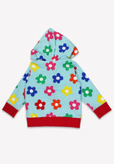 Toby Tiger Organic Rainbow Bloom Print Hoodie