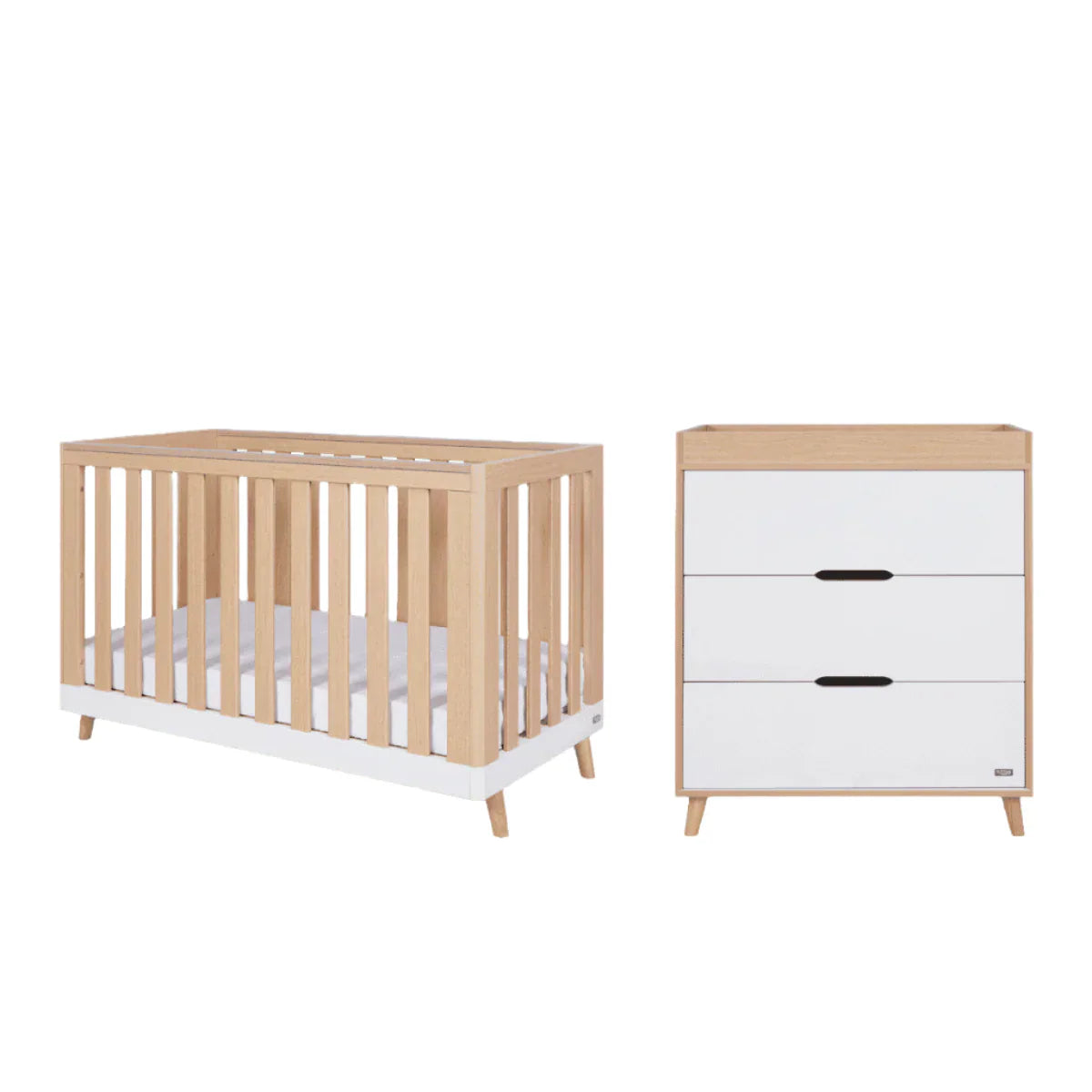 Tutti Bambini Hygge Mini 2 Piece Room Set - White/Light Oak