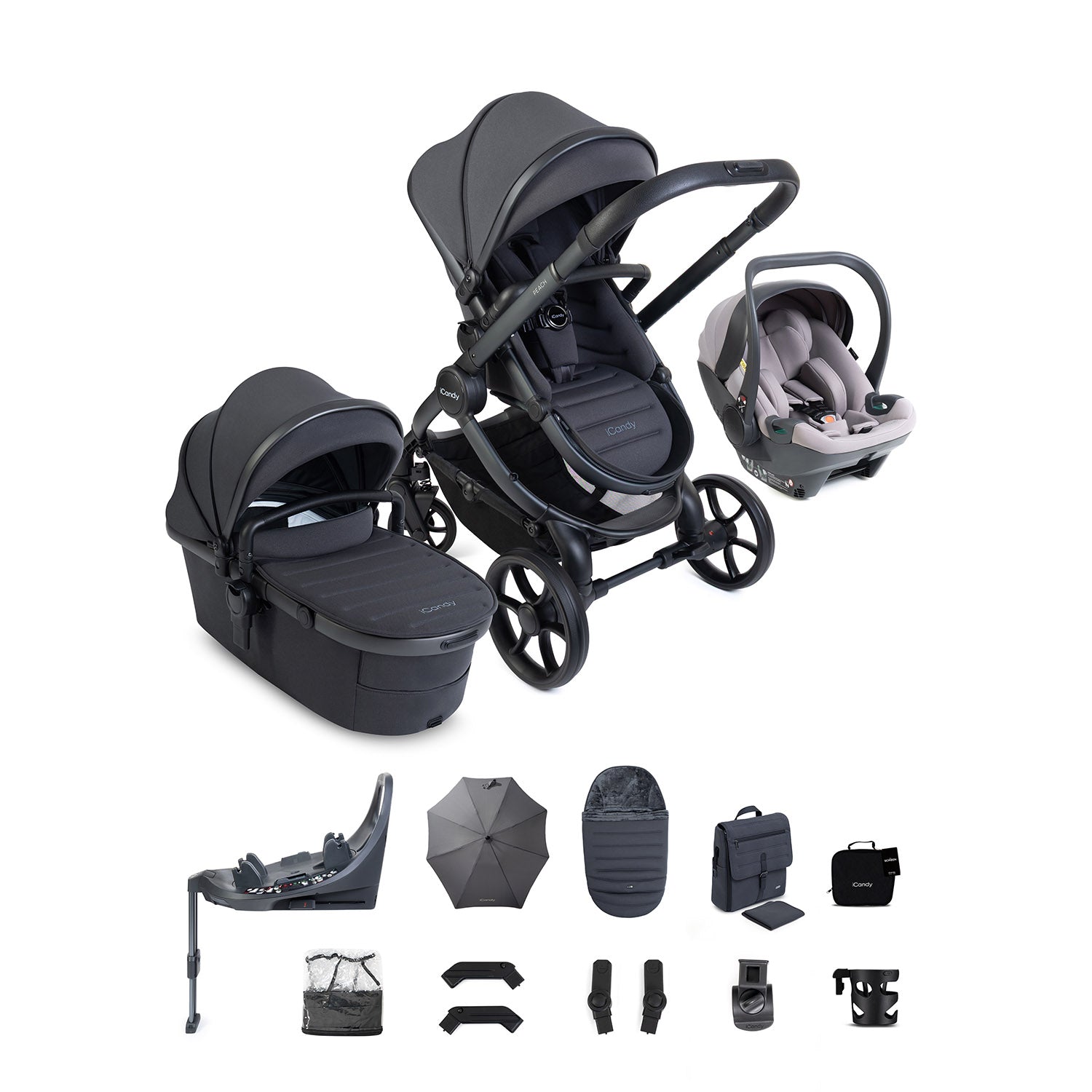 iCandy Peach 8 Cocoon 360 Car Seat & Base Bundle - Grey