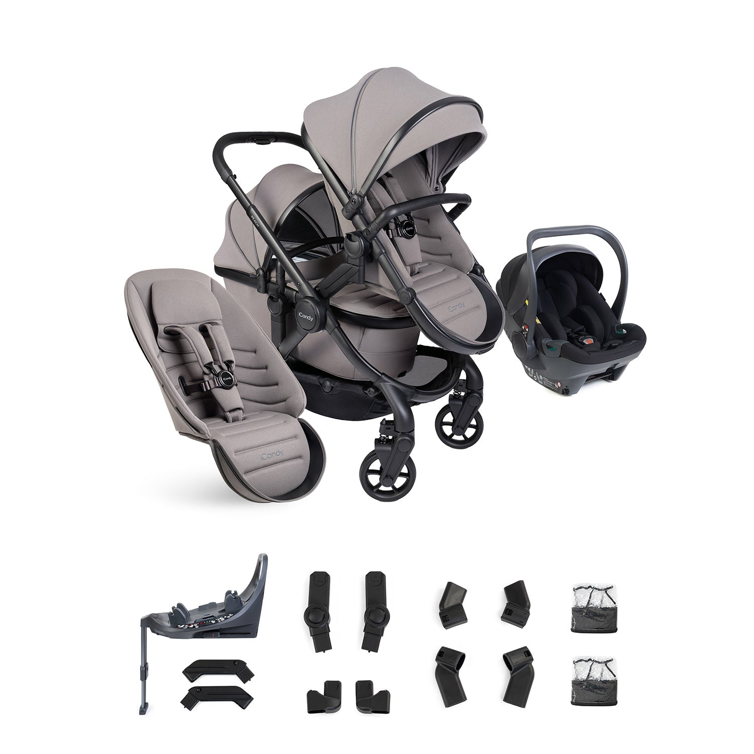iCandy Peach 8 Double Cocoon 360 Car Seat & Base Bundle - Porcini