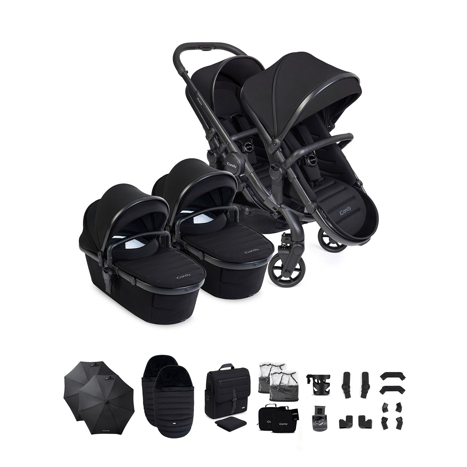 iCandy Peach 8 Twin Complete Accessory Bundle - Black