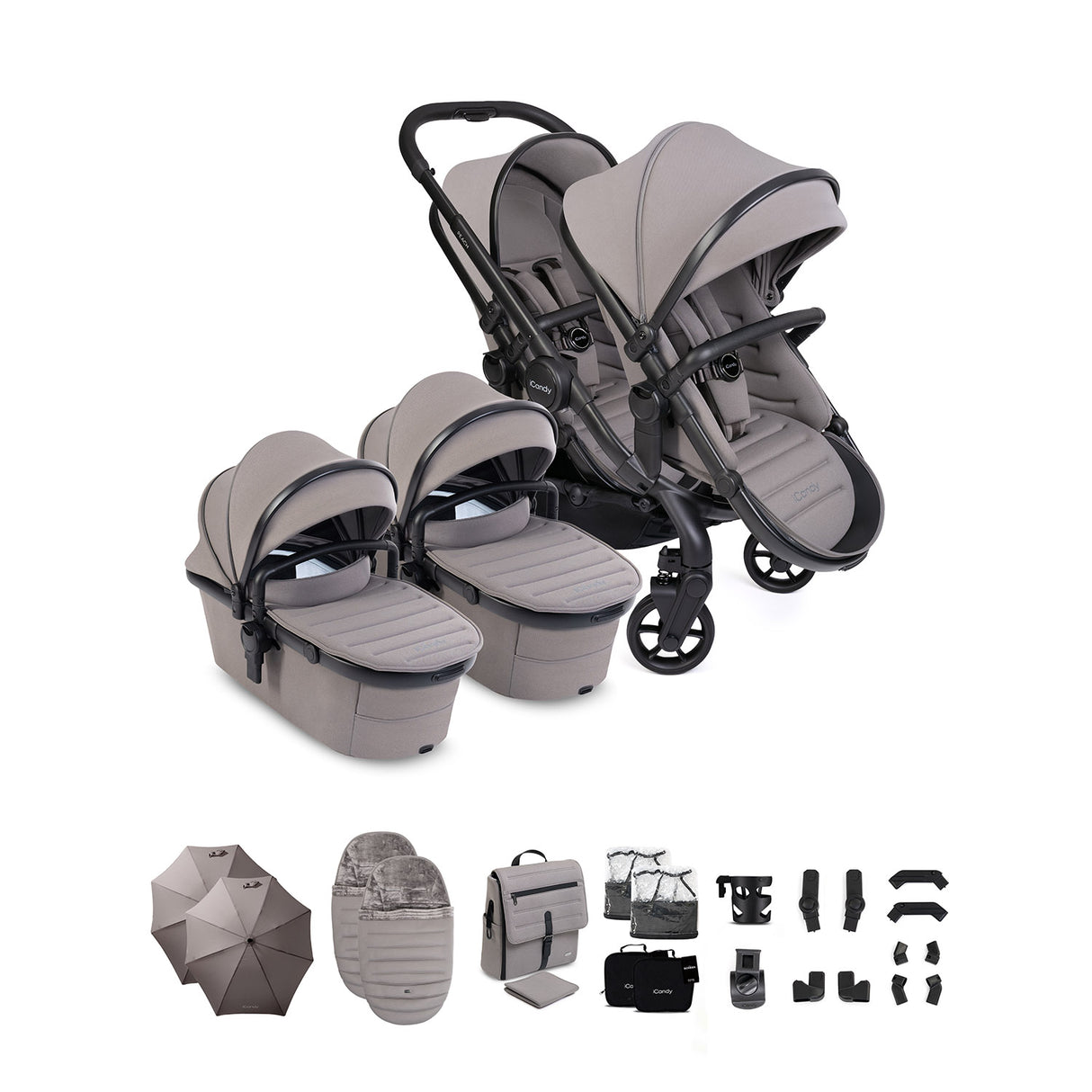 iCandy Peach 8 Twin Complete Accessory Bundle - Porcini
