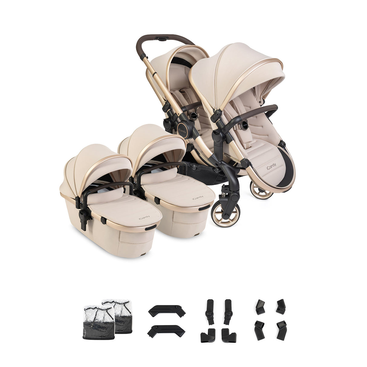 iCandy Peach 8 Editions Twin Pushchair & Carrycot Combo - Biscotti