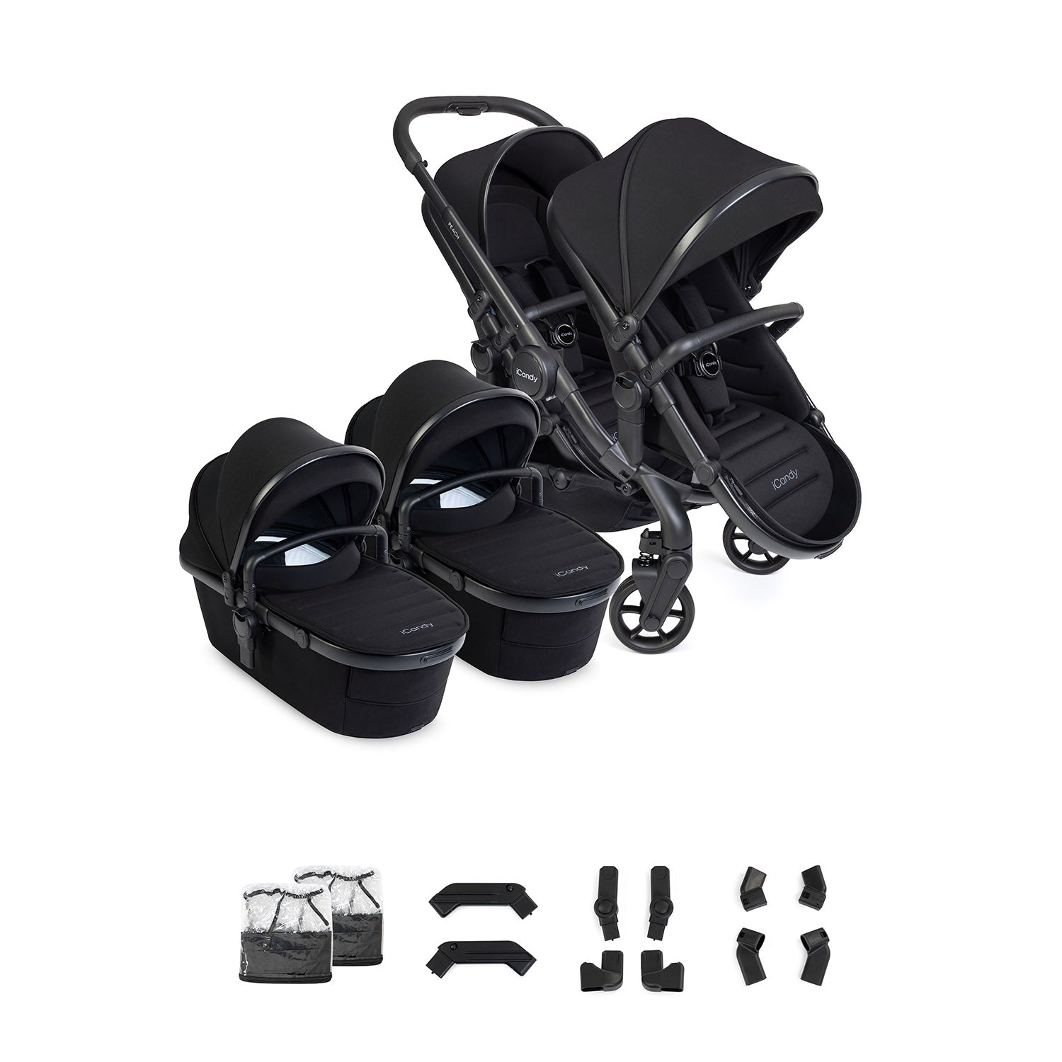 iCandy Peach 8 Twin Pushchair & Carrycot Combo - Black