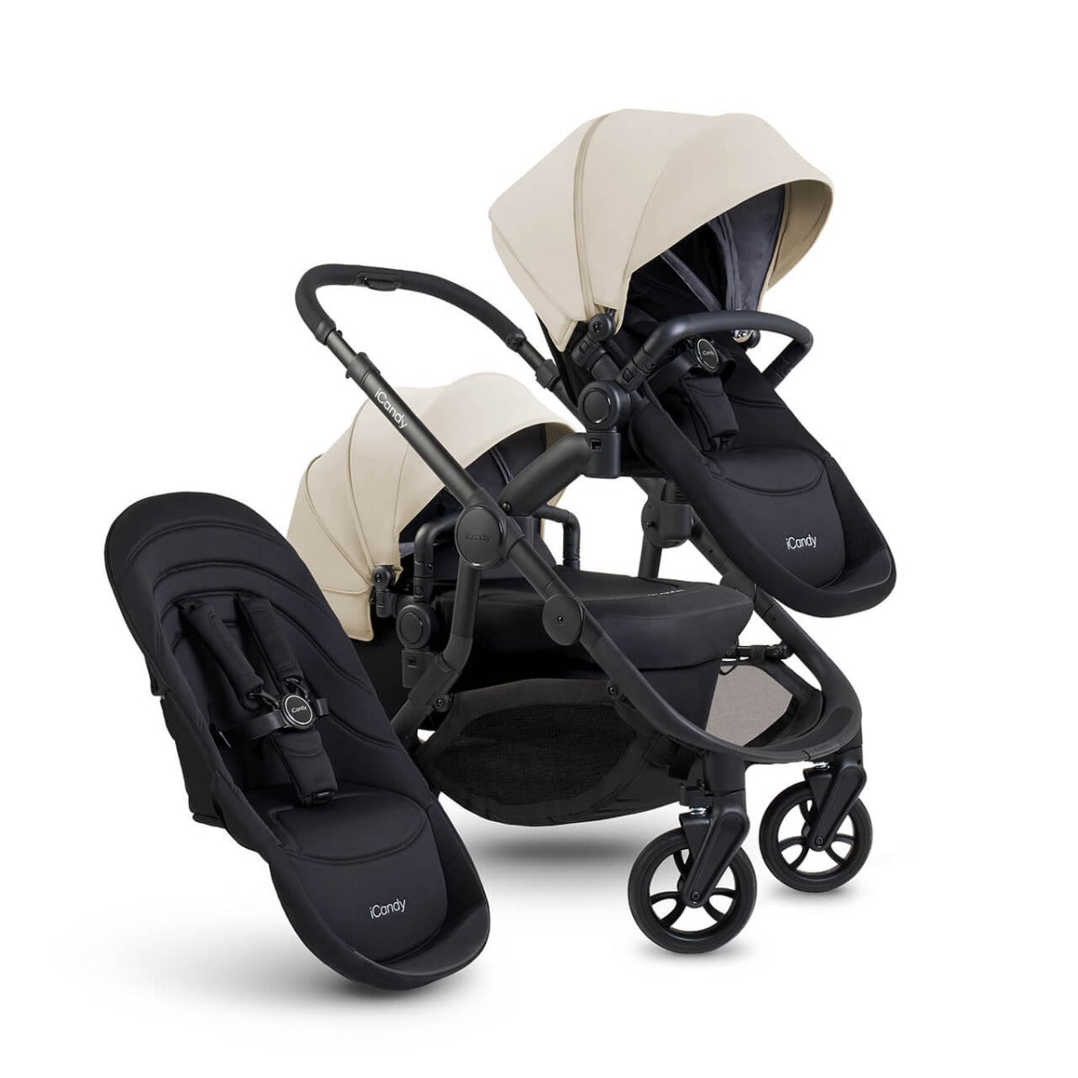iCandy Orange 4 Double Pushchair with Complete Accessory Bundle - Latte