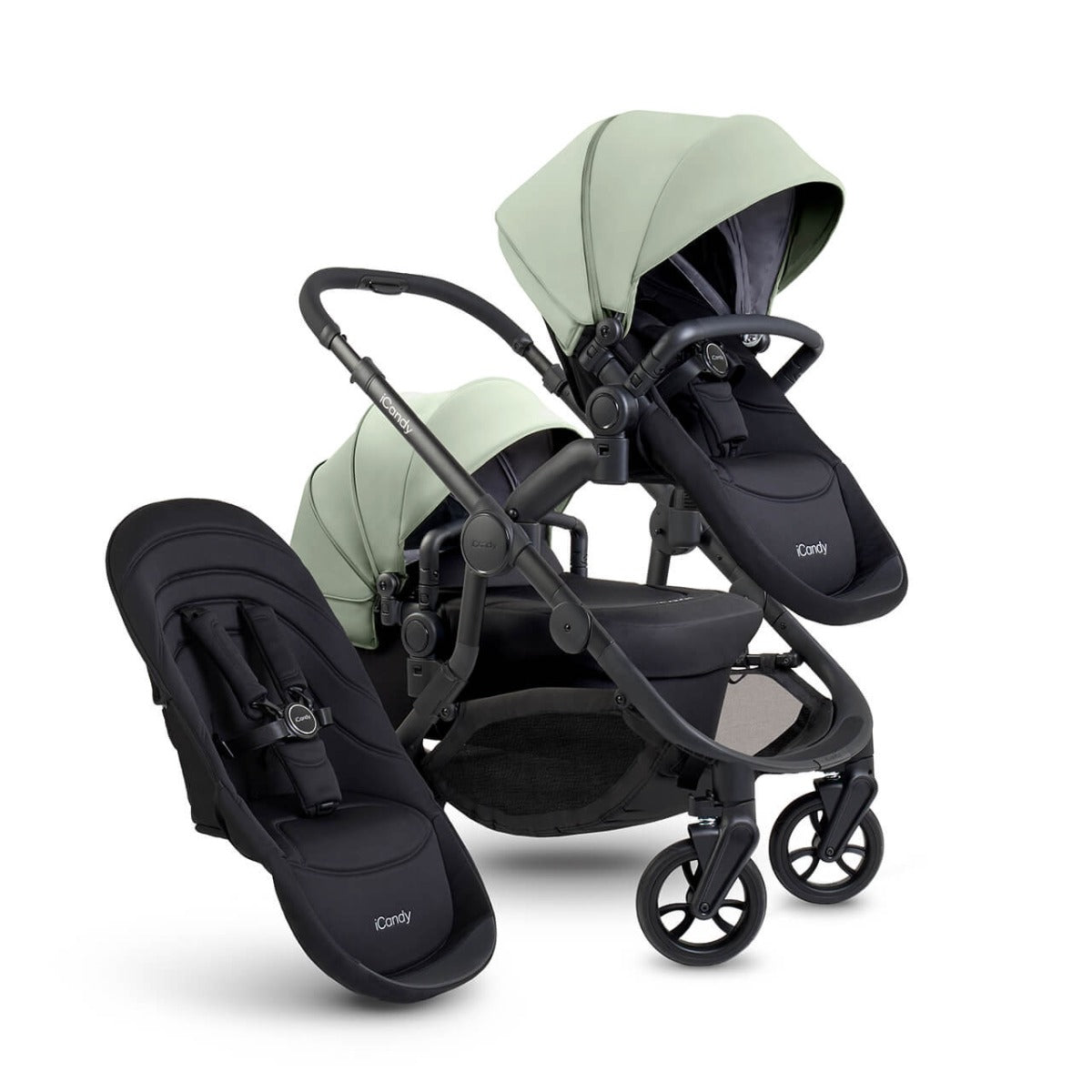iCandy Orange 4 Double Pushchair with Complete Accessory Bundle - Pistachio
