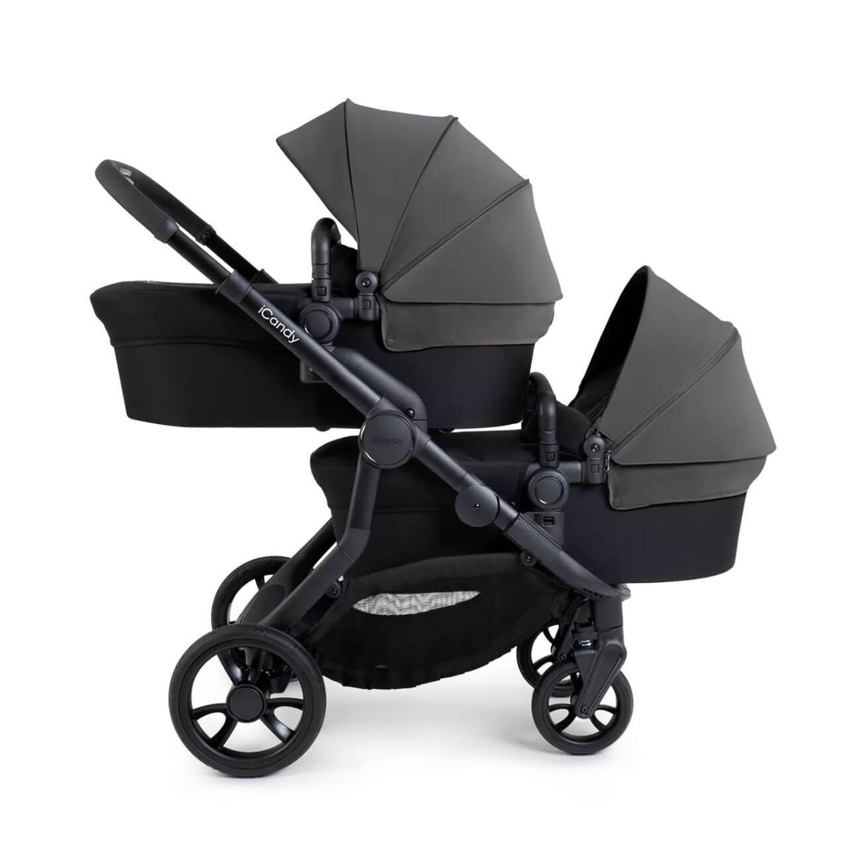 iCandy Orange 4 Twin Pushchair with Complete Accessory Bundle - Fossil