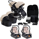 iCandy Orange 4 Twin Cocoon i-Size Complete Travel System Bundle - Latte