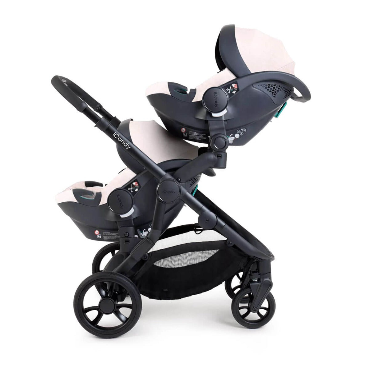 iCandy Orange 4 Twin Cocoon i-Size Complete Travel System Bundle - Latte