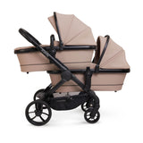 iCandy Peach 7 Twin Pushchair Travel System Bundle with Maxi-Cosi Cabriofix iSize Car Seat & Base - Cookie