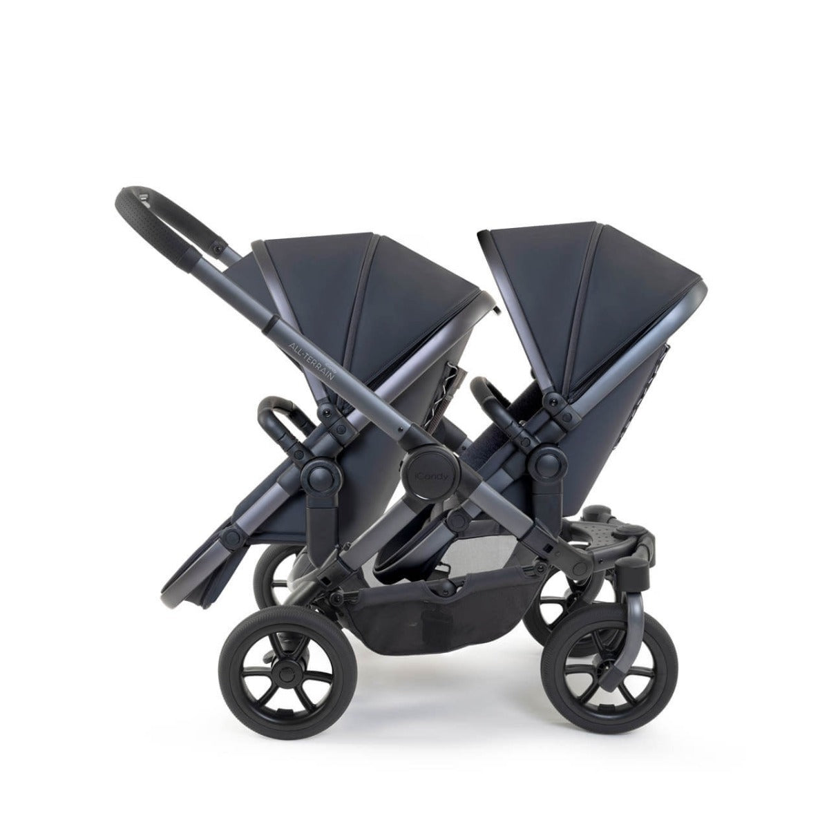 iCandy Peach 7 All-Terrain Double Complete Pushchair & Accessories Bundle - Nimbus/Storm