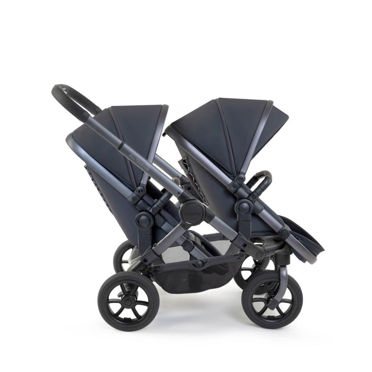 iCandy Peach 7 All-Terrain Double Complete Pushchair & Accessories Bundle - Nimbus/Storm