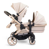 iCandy Peach 7 Double Travel System Bundle with Cybex Cloud T iSize Car Seat & Base - Biscotti