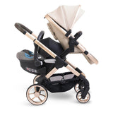 iCandy Peach 7 Double Travel System Bundle with Maxi-Cosi Pebble 360 Pro2 iSize Car Seat & Base - Biscotti