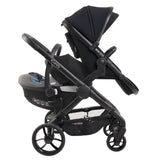 iCandy Peach 7 Double Travel System Bundle with Maxi-Cosi Pebble 360 iSize Car Seat & Base - Black Edition
