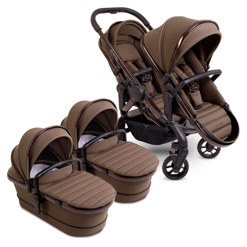 iCandy Peach 7 Twin Pushchair Travel System Bundle with Maxi-Cosi Pebble 360 Pro2 iSize Car Seat & Base - Coco